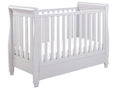 Babymore Eva Sleigh Drop Side Cot Bed - Grey