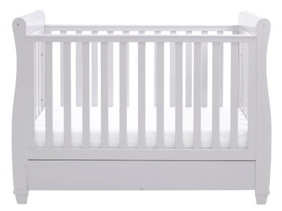 Babymore Eva Sleigh Drop Side Cot Bed - Grey