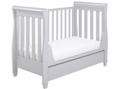 Babymore Eva Sleigh Drop Side Cot Bed - Grey
