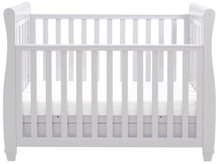 Babymore Eva Sleigh Drop Side Cot Bed - Grey
