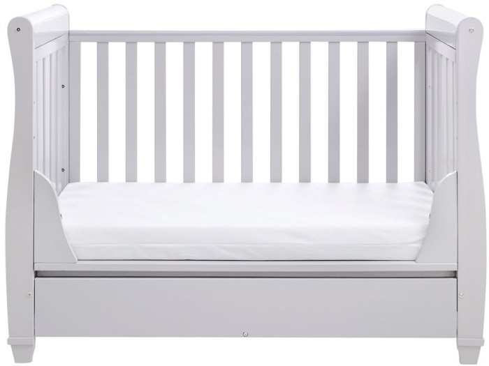 Babymore Eva Sleigh Drop Side Cot Bed - Grey