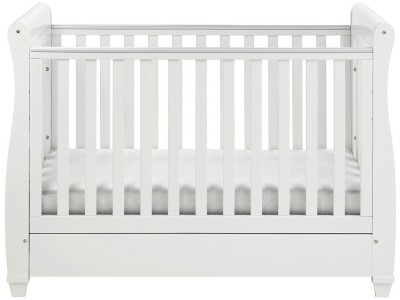 Babymore Eva Sleigh Drop Side Cot Bed - White