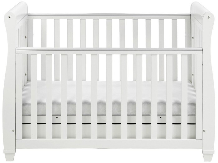 Babymore Eva Sleigh Drop Side Cot Bed - White