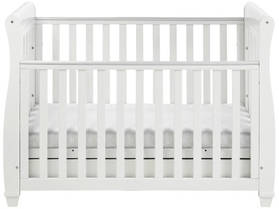 Babymore Eva Sleigh Drop Side Cot Bed - White