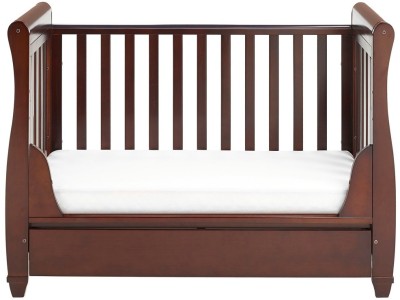 Babymore Eva Sleigh Drop Side Cot Bed - Brown
