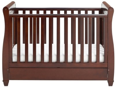 Babymore Eva Sleigh Drop Side Cot Bed - Brown