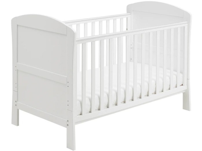 Babymore Aston Drop Side Cot Bed – White
