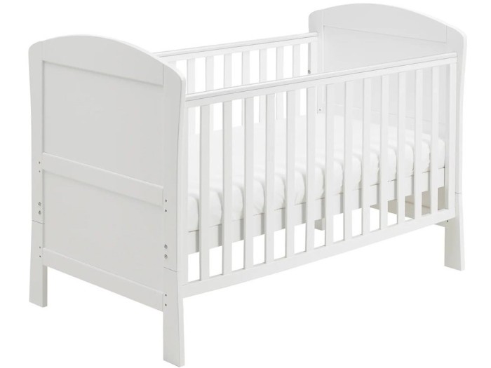 Babymore Aston Drop Side Cot Bed – White