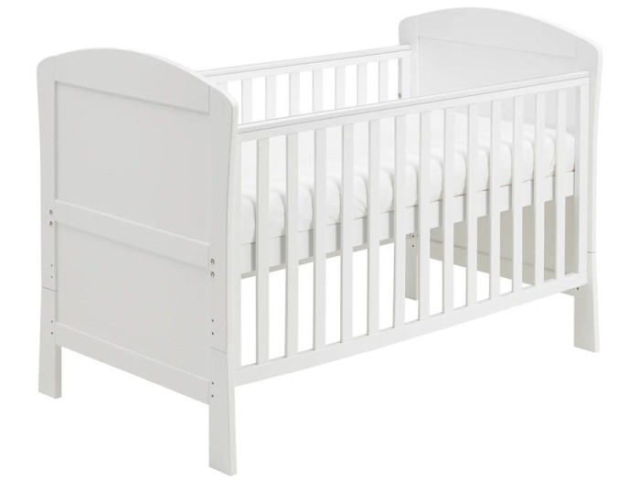 Babymore Aston Drop Side Cot Bed – White