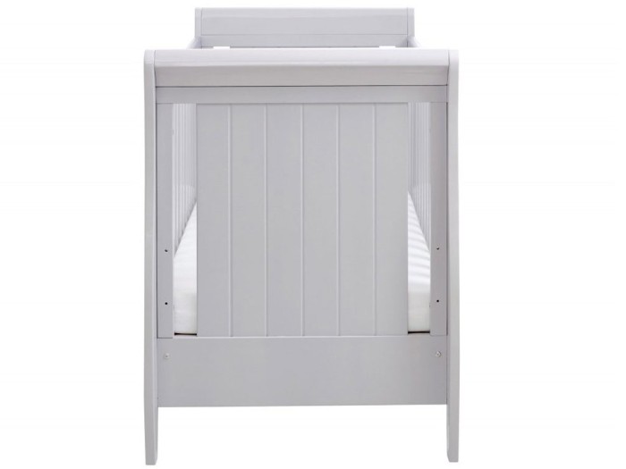 Babymore Stella Sleigh Drop Side Cot Bed – Grey