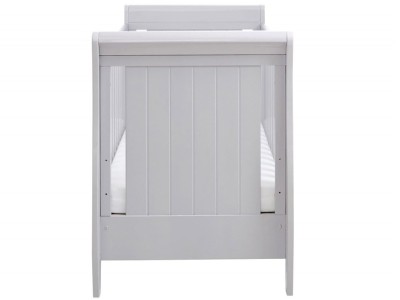 Babymore Stella Sleigh Drop Side Cot Bed – Grey