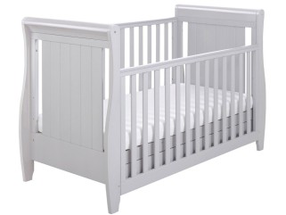 Babymore Stella Sleigh Drop Side Cot Bed – Grey 2