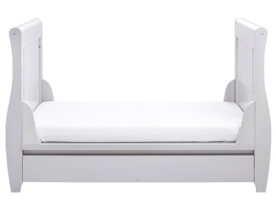 Babymore Stella Sleigh Drop Side Cot Bed – Grey