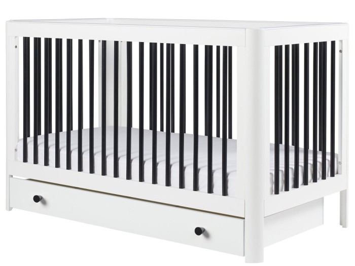 Ickle Bubba Tenby Cot Bed, Under Drawer and Changing Unit - Mono