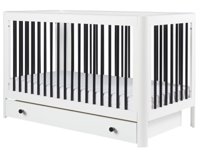Ickle Bubba Tenby Cot Bed, Under Drawer and Changing Unit - Mono