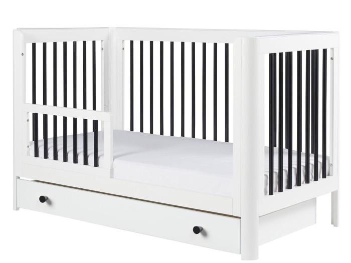 Ickle Bubba Tenby Cot Bed, Under Drawer and Changing Unit - Mono