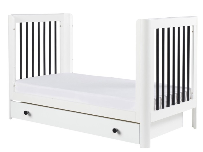 Ickle Bubba Tenby Cot Bed, Under Drawer and Changing Unit - Mono
