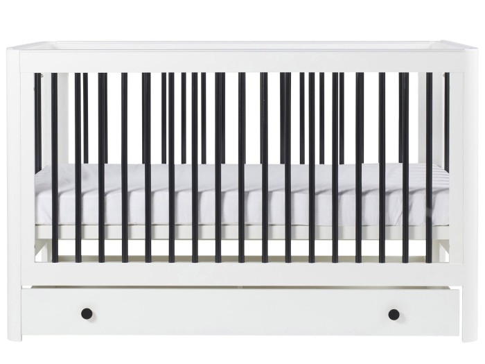 Ickle Bubba Tenby Cot Bed, Under Drawer and Changing Unit - Mono