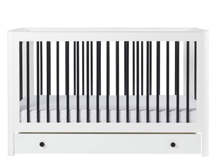 Ickle Bubba Tenby Cot Bed, Under Drawer and Changing Unit - Mono