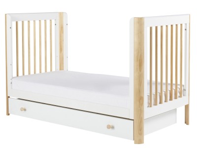 Ickle Bubba Tenby Cot Bed, Under Drawer and Changing Unit - Scandi White