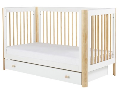 Ickle Bubba Tenby Cot Bed, Under Drawer and Changing Unit - Scandi White