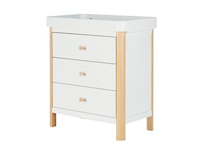 Ickle Bubba Tenby Cot Bed, Under Drawer and Changing Unit - Scandi White
