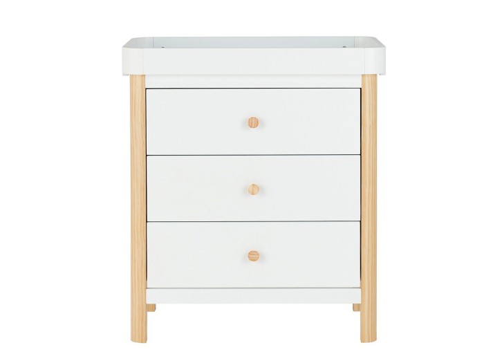 Ickle Bubba Tenby Cot Bed, Under Drawer and Changing Unit - Scandi White
