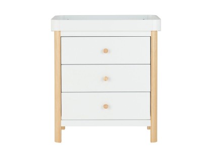 Ickle Bubba Tenby Cot Bed, Under Drawer and Changing Unit - Scandi White