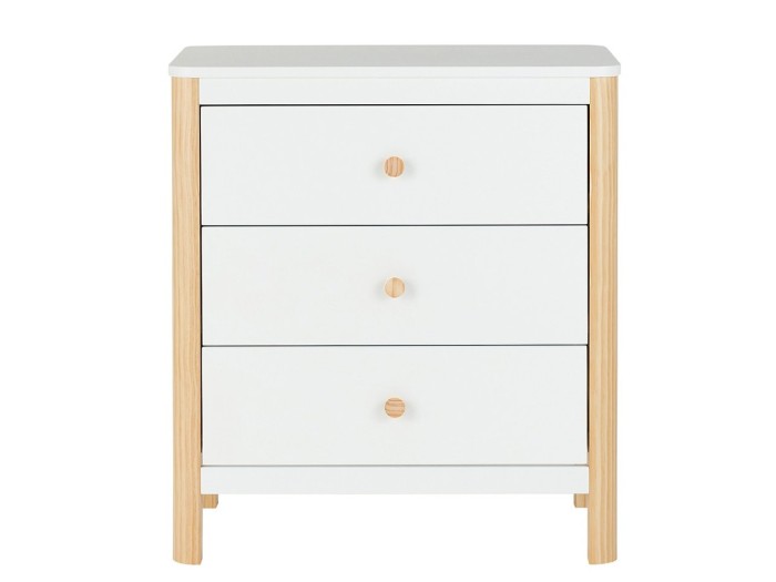 Ickle Bubba Tenby Cot Bed, Under Drawer and Changing Unit - Scandi White