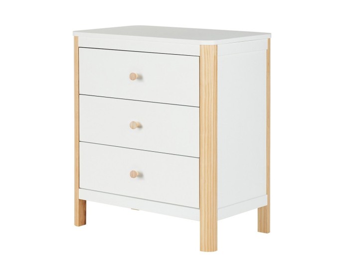 Ickle Bubba Tenby Cot Bed, Under Drawer and Changing Unit - Scandi White