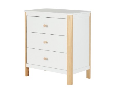 Ickle Bubba Tenby Cot Bed, Under Drawer and Changing Unit - Scandi White