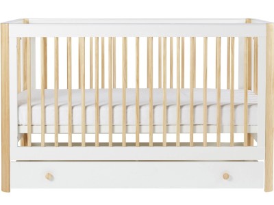 Ickle Bubba Tenby Cot Bed, Under Drawer and Changing Unit - Scandi White