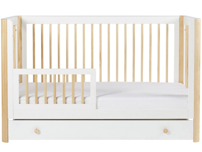 Ickle Bubba Tenby Cot Bed, Under Drawer and Changing Unit - Scandi White