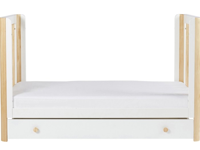 Ickle Bubba Tenby Cot Bed, Under Drawer and Changing Unit - Scandi White