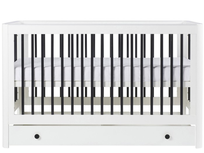 Ickle Bubba Tenby Cot Bed and Under Drawer - Mono