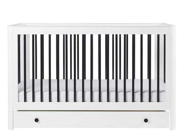 Ickle Bubba Tenby Cot Bed and Under Drawer - Mono