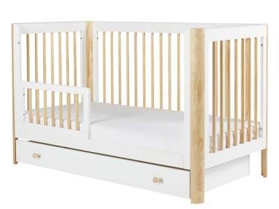 Ickle Bubba Tenby Cot Bed and Under Drawer - Scandi White