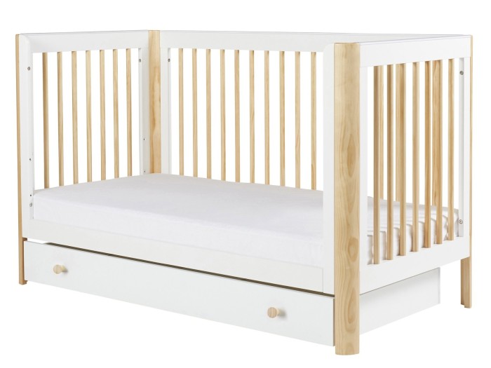 Ickle Bubba Tenby Cot Bed and Under Drawer - Scandi White
