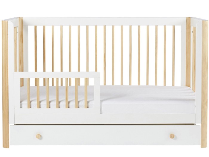Ickle Bubba Tenby Cot Bed and Under Drawer - Scandi White