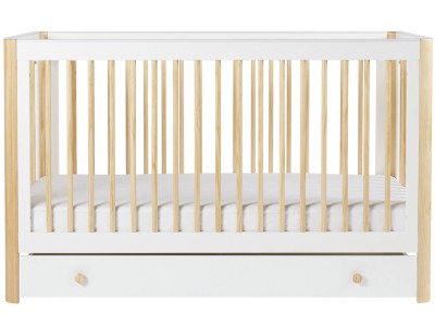 Ickle Bubba Tenby Cot Bed and Under Drawer - Scandi White