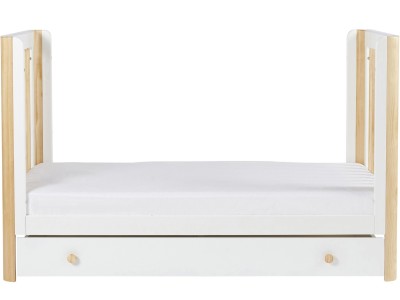 Ickle Bubba Tenby Cot Bed and Under Drawer - Scandi White