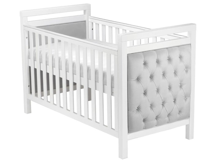 Babymore Velvet Deluxe Cot Bed – White