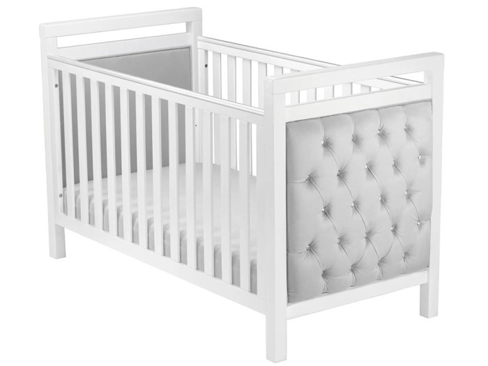 Babymore Velvet Deluxe Cot Bed – White