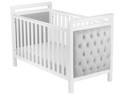 Babymore Velvet Deluxe Cot Bed – White