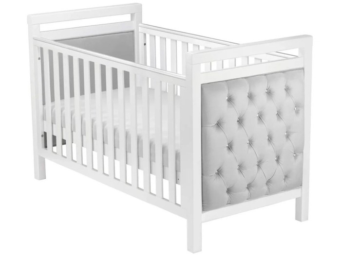 Babymore Velvet Deluxe Cot Bed – White