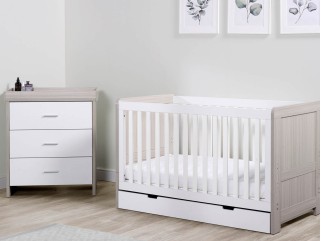 Ickle Bubba Pembrey Cot Bed, Under Drawer and Changing Unit