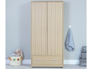 Babymore Luno Veni Nursery Wardrobe – Oak 2
