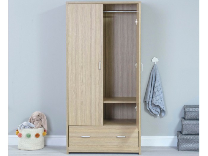 Babymore Luno Veni Nursery Wardrobe – Oak