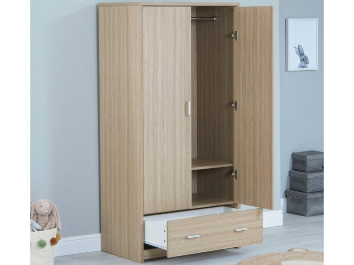 Babymore Luno Veni Nursery Wardrobe – Oak