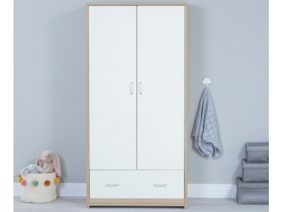Babymore Luno Veni Wardrobe - White Oak